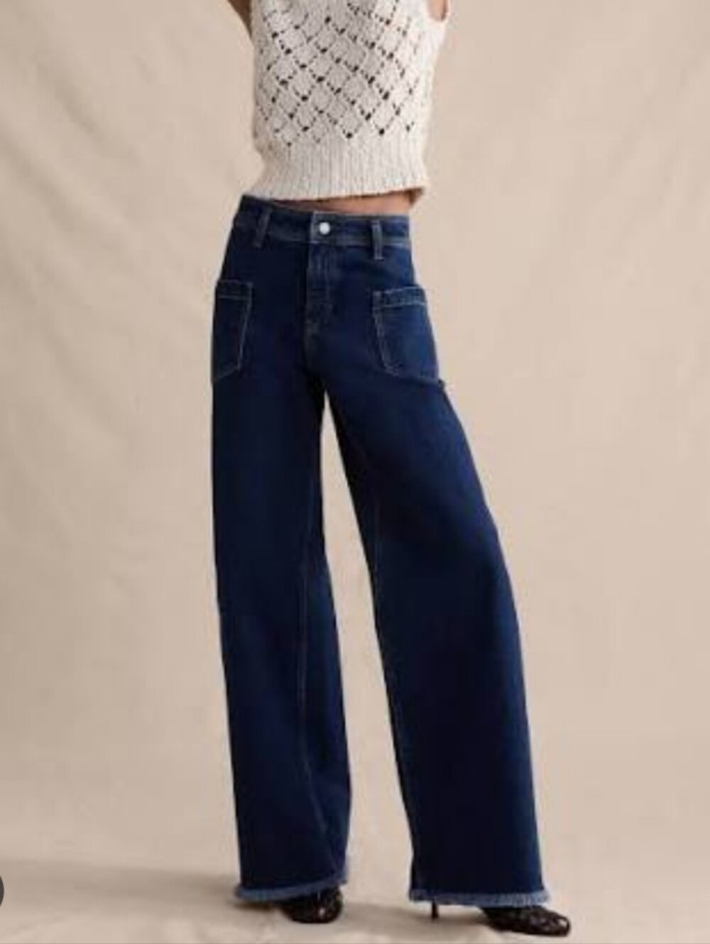 Banana Republic Wide-Leg Jeans in Dark Blue